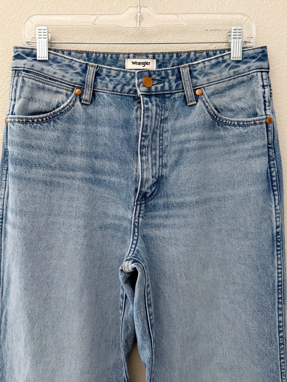 Wrangler Wanderer 622 Flare Bell Bottom Jeans 28 Denim Blue Western Boho 70s - Picture 8 of 13